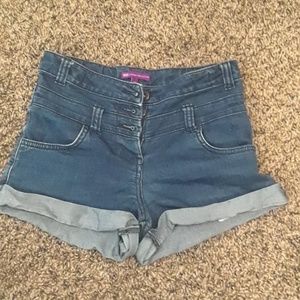 High waisted dark Jean shorts